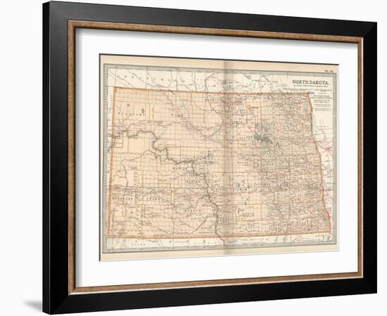 Plate 99. Map of North Dakota. United States-Encyclopaedia Britannica-Framed Art Print