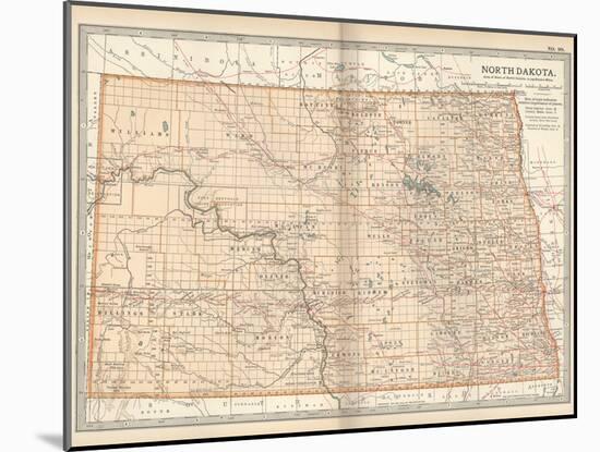 Plate 99. Map of North Dakota. United States-Encyclopaedia Britannica-Mounted Art Print