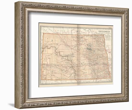 Plate 99. Map of North Dakota. United States-Encyclopaedia Britannica-Framed Art Print