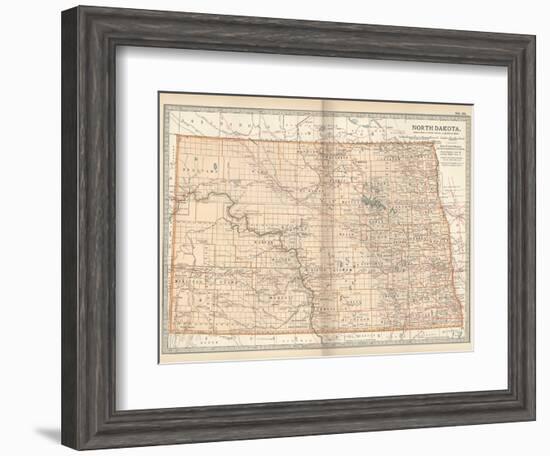 Plate 99. Map of North Dakota. United States-Encyclopaedia Britannica-Framed Art Print