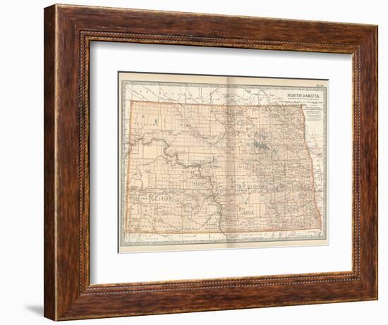 Plate 99. Map of North Dakota. United States-Encyclopaedia Britannica-Framed Art Print