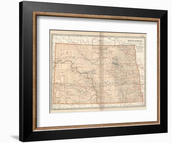 Plate 99. Map of North Dakota. United States-Encyclopaedia Britannica-Framed Art Print