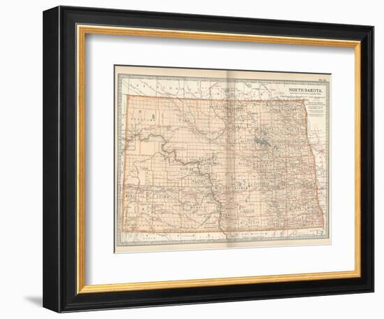 Plate 99. Map of North Dakota. United States-Encyclopaedia Britannica-Framed Art Print