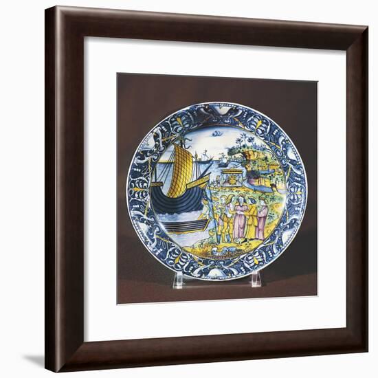 Plate, Ceramic, Faenza Manufacture, Emilia-Romagna, Italy-null-Framed Giclee Print