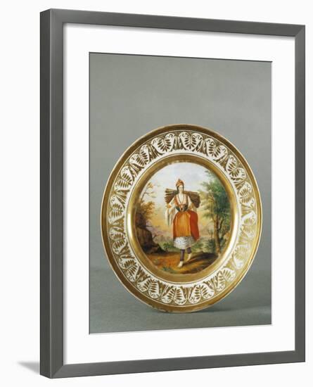 Plate Decorated with Figure of Woman from Carata, 1790-null-Framed Giclee Print