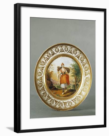 Plate Decorated with Figure of Woman from Carata, 1790-null-Framed Giclee Print