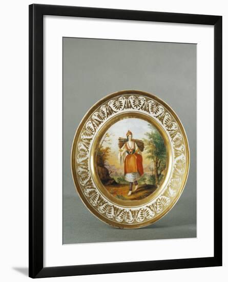 Plate Decorated with Figure of Woman from Carata, 1790-null-Framed Giclee Print