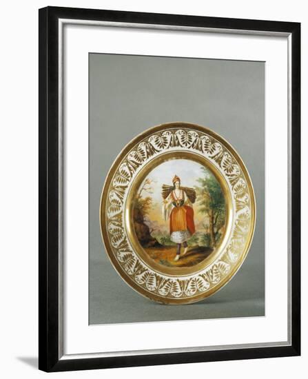 Plate Decorated with Figure of Woman from Carata, 1790-null-Framed Giclee Print