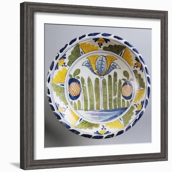 Plate Decorated with Stylized Oriental-Inspired Landscape, Ca 1730-null-Framed Giclee Print