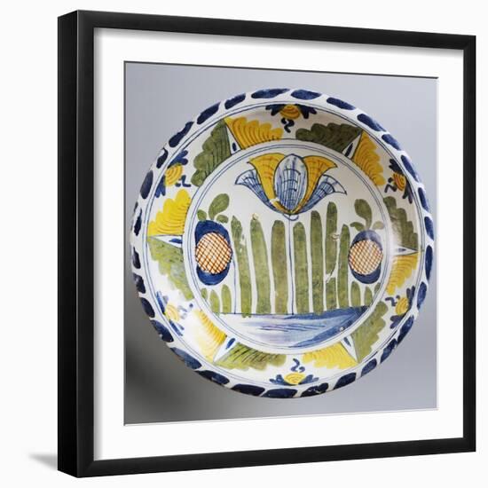 Plate Decorated with Stylized Oriental-Inspired Landscape, Ca 1730-null-Framed Giclee Print