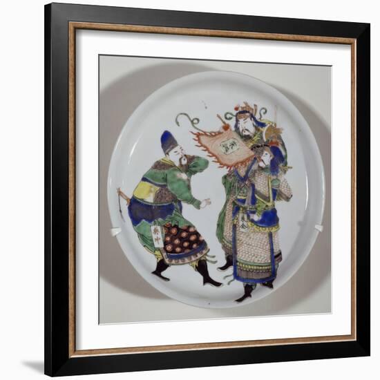 Plate Decorated with Three Heroes-null-Framed Giclee Print