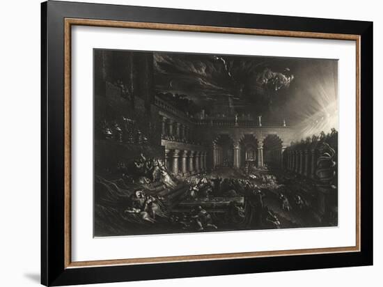 Plate from 'Illustrations to the Bible': Belshazzar's Feast-John Martin-Framed Giclee Print