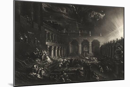 Plate from 'Illustrations to the Bible': Belshazzar's Feast-John Martin-Mounted Giclee Print