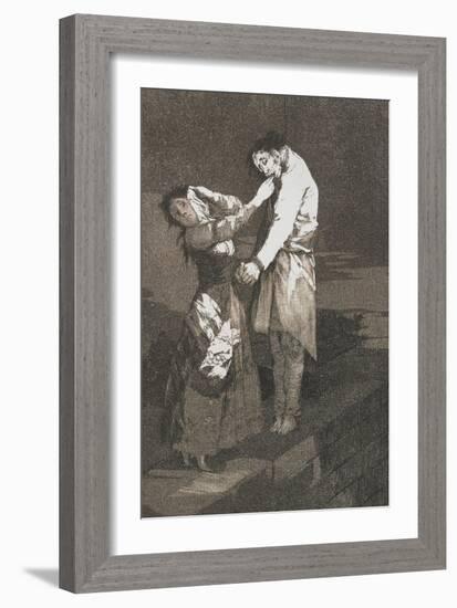 Plate from Los Caprichos, 1797-1798-Francisco de Goya-Framed Giclee Print