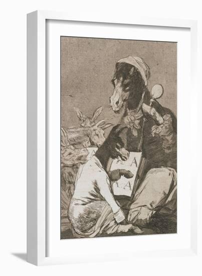 Plate from Los Caprichos, 1797-1798-Francisco de Goya-Framed Giclee Print