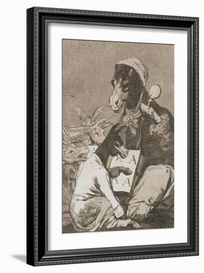 Plate from Los Caprichos, 1797-1798-Francisco de Goya-Framed Giclee Print