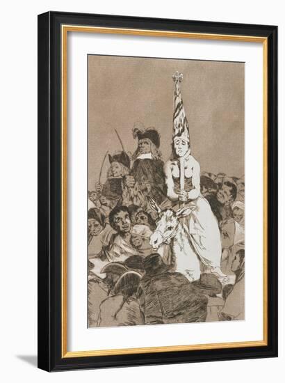 Plate from Los Caprichos, 1797-1798-Francisco de Goya-Framed Premium Giclee Print