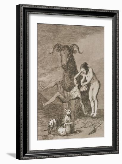 Plate from Los Caprichos, 1797-1798-Francisco de Goya-Framed Giclee Print