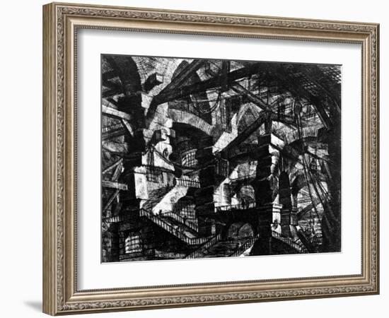 Plate from the 'Carceri D'Invenzione' Series, 1761-Giovanni Battista Piranesi-Framed Giclee Print