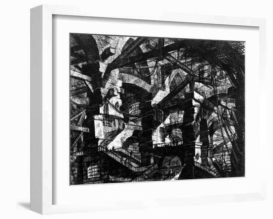 Plate from the 'Carceri D'Invenzione' Series, 1761-Giovanni Battista Piranesi-Framed Giclee Print