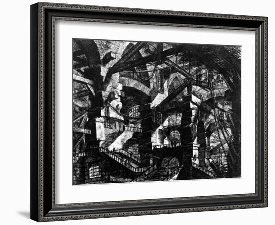 Plate from the 'Carceri D'Invenzione' Series, 1761-Giovanni Battista Piranesi-Framed Giclee Print