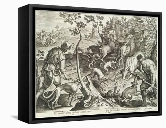 Plate from the Series Venationes Ferarum, Avium, Piscium, Fiandre-Jan van der Straet-Framed Premier Image Canvas