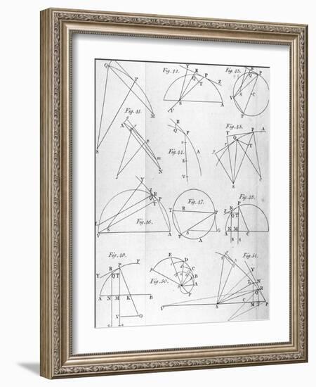 Plate IV from "The Mathematical Principles of Natural Philosophy" by Sir Isaac Newton 1777-null-Framed Giclee Print