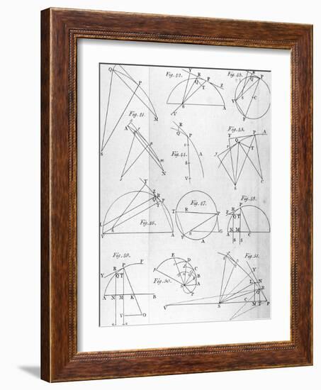 Plate IV from "The Mathematical Principles of Natural Philosophy" by Sir Isaac Newton 1777-null-Framed Giclee Print