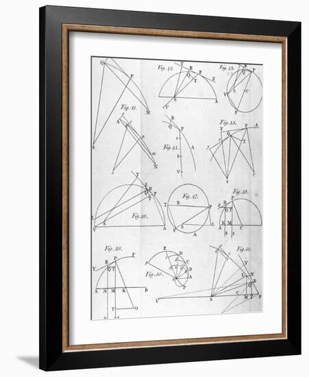 Plate IV from "The Mathematical Principles of Natural Philosophy" by Sir Isaac Newton 1777-null-Framed Giclee Print