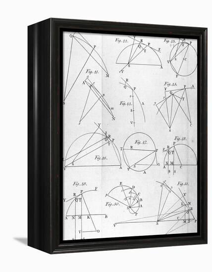 Plate IV from "The Mathematical Principles of Natural Philosophy" by Sir Isaac Newton 1777-null-Framed Premier Image Canvas