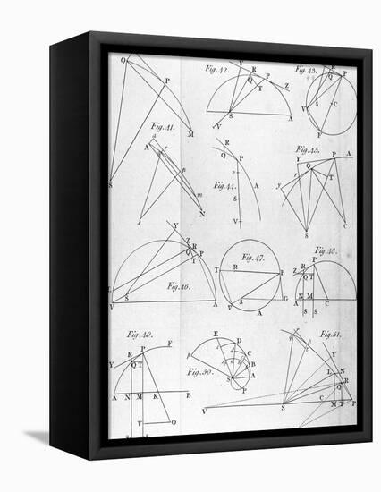 Plate IV from "The Mathematical Principles of Natural Philosophy" by Sir Isaac Newton 1777-null-Framed Premier Image Canvas