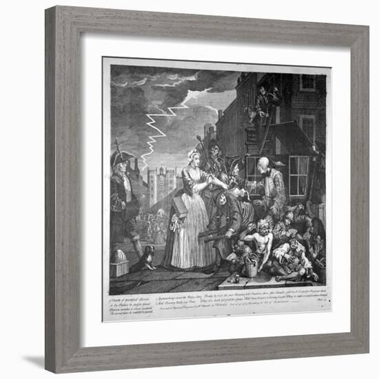 Plate IV of a Rake's Progress, 1735-William Hogarth-Framed Giclee Print