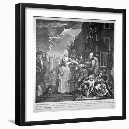 Plate IV of a Rake's Progress, 1735-William Hogarth-Framed Giclee Print