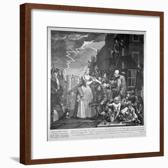 Plate IV of a Rake's Progress, 1735-William Hogarth-Framed Giclee Print