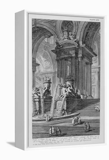 Plate LXV Architectural Capriccio of a Monumental Group of Columns Supporting Two Arches of a…-Giovanni Battista Piranesi-Framed Premier Image Canvas