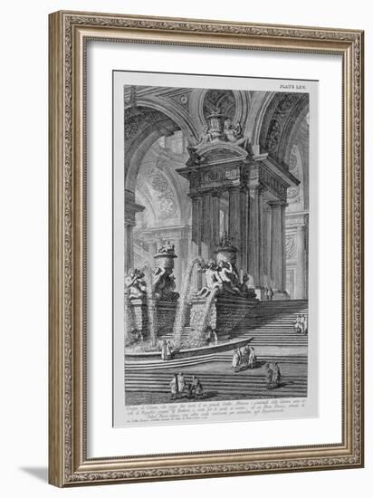 Plate LXV Architectural Capriccio of a Monumental Group of Columns Supporting Two Arches of a…-Giovanni Battista Piranesi-Framed Giclee Print