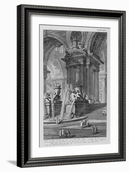 Plate LXV Architectural Capriccio of a Monumental Group of Columns Supporting Two Arches of a…-Giovanni Battista Piranesi-Framed Giclee Print