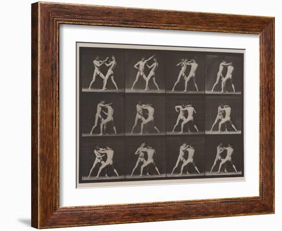 Plate Number 340. Boxing; open hand , 1887-Eadweard Muybridge-Framed Photographic Print