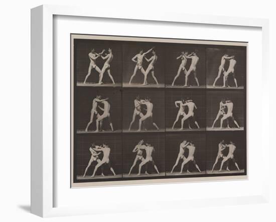 Plate Number 340. Boxing; open hand , 1887-Eadweard Muybridge-Framed Photographic Print