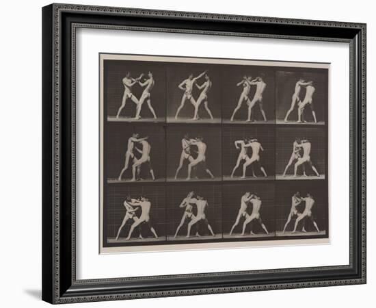 Plate Number 340. Boxing; open hand , 1887-Eadweard Muybridge-Framed Photographic Print