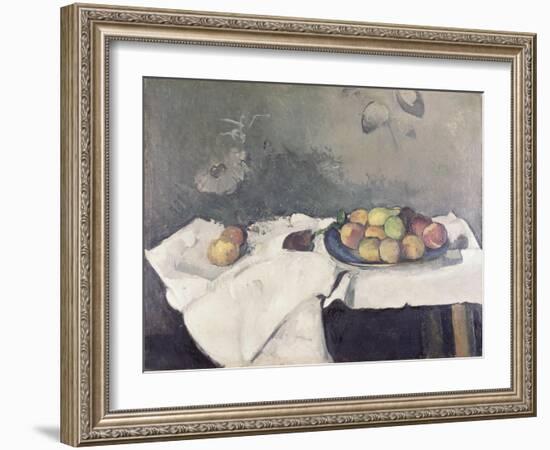 Plate of Peaches-Paul Cézanne-Framed Giclee Print