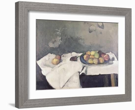 Plate of Peaches-Paul Cézanne-Framed Giclee Print