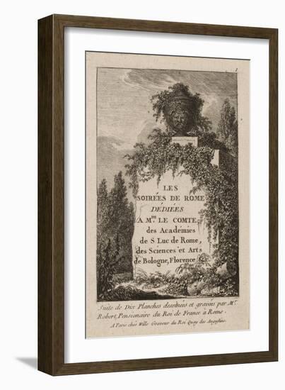 Plate One from Evenings in Rome, 1763-64-Hubert Robert-Framed Giclee Print