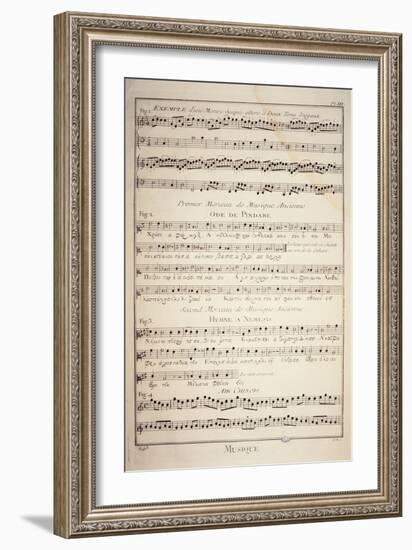 Plate Showing Sheet Music with Three Examples of Ancient Greek Music and a Chinese Air-null-Framed Giclee Print