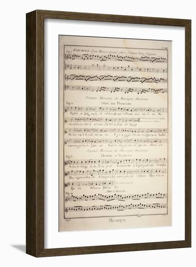 Plate Showing Sheet Music with Three Examples of Ancient Greek Music and a Chinese Air-null-Framed Giclee Print