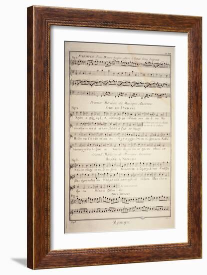 Plate Showing Sheet Music with Three Examples of Ancient Greek Music and a Chinese Air-null-Framed Giclee Print