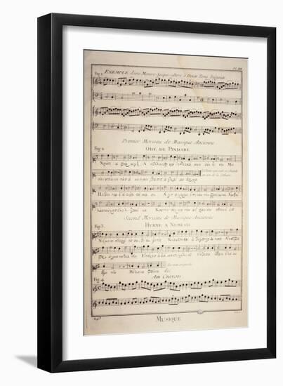 Plate Showing Sheet Music with Three Examples of Ancient Greek Music and a Chinese Air-null-Framed Giclee Print