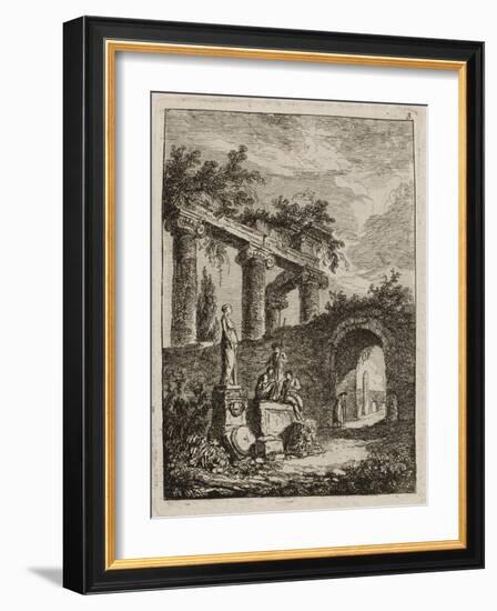 Plate Three from Evenings in Rome, 1763-64-Hubert Robert-Framed Giclee Print