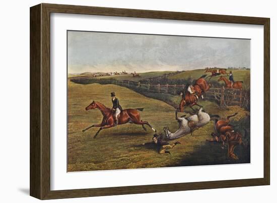 'Plate V: Grand Leicestershire Steeplechase, 1829', 1830, (1922)-Charles Bentley-Framed Giclee Print