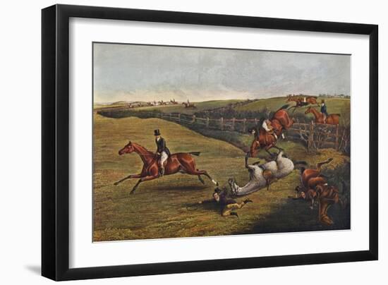 'Plate V: Grand Leicestershire Steeplechase, 1829', 1830, (1922)-Charles Bentley-Framed Giclee Print